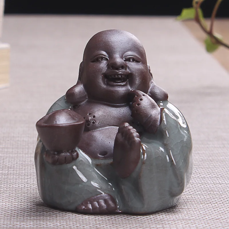 Статуэтка Будды Maitreya с орнаментом керамические поделки буддийская фигурка