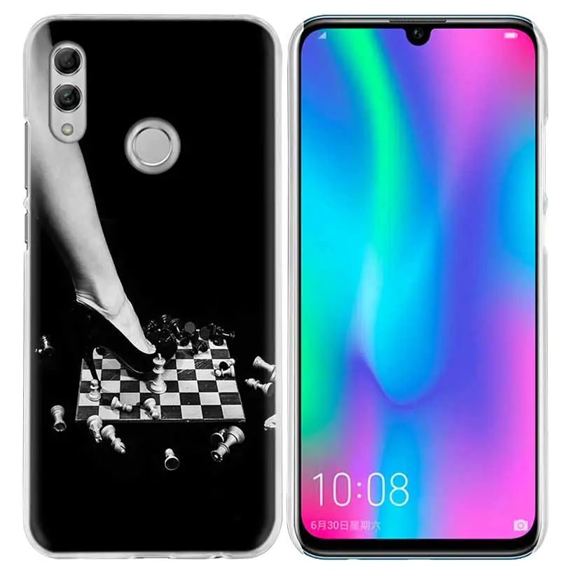 Черный и белый чехол для huawei Honor 8X Y9 20 9 10 Lite Play 8C 8A Pro V20 20i Y6 Y7 Y5 жесткий чехол для телефона из поликарбоната