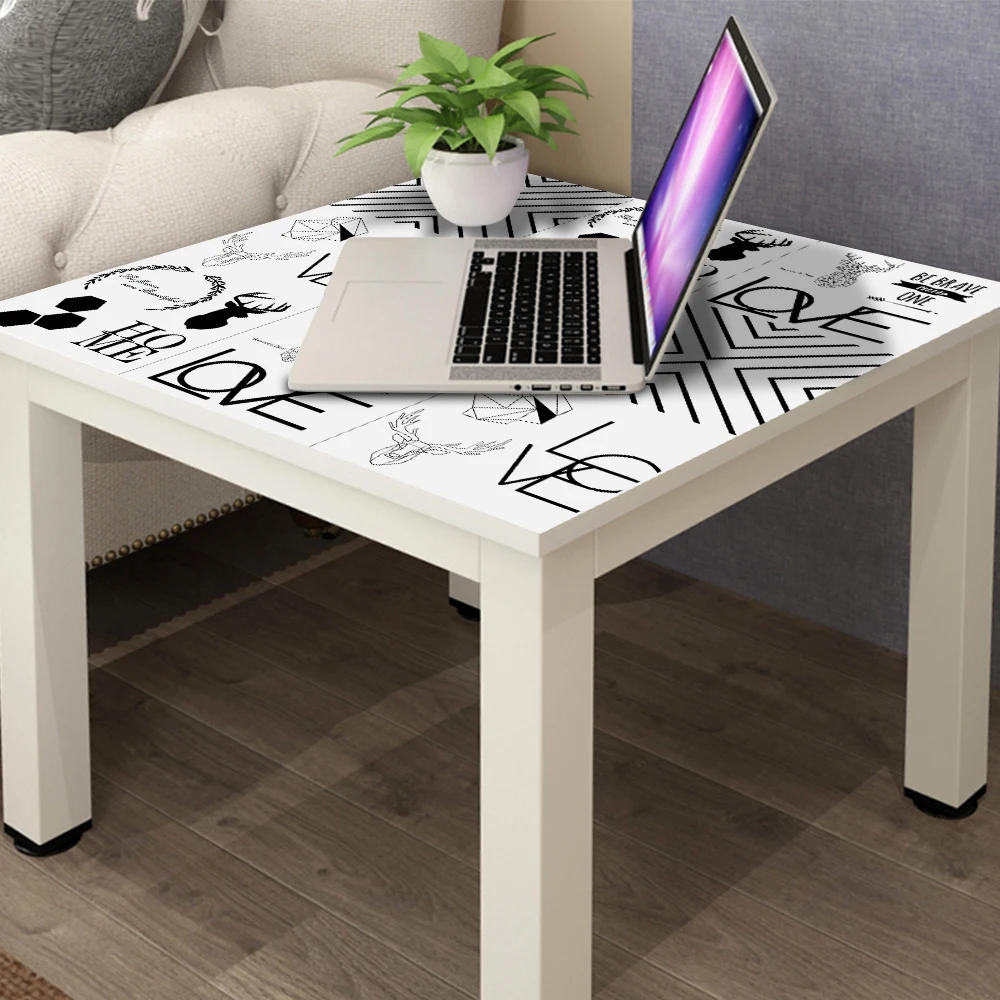 ZHIYU Brand Removabl Furniture Mural Art Waterproof Wall Sticker Black White Love Desk christmas decor Accessories | Дом и сад