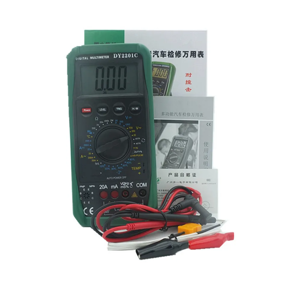 Автомобильный мультиметр DY2201C, термометр, рабочий цикл, Частота вращения двигателя, техническое обслуживание автомобиля