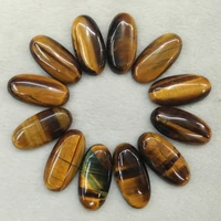 wholesale 20pcslot fashion natural tiger eye stone oval shape cab cabochons for jewelry beads making 15x30mm free shipping