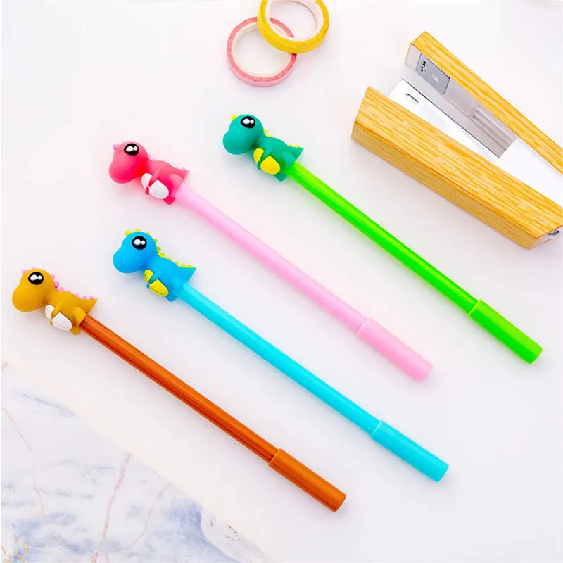 

1@#1pcs Kawaii Creative gel pen cute Dinosaur pattern school Office stationery Supplies Black Black ink 0.5mm Pen refill