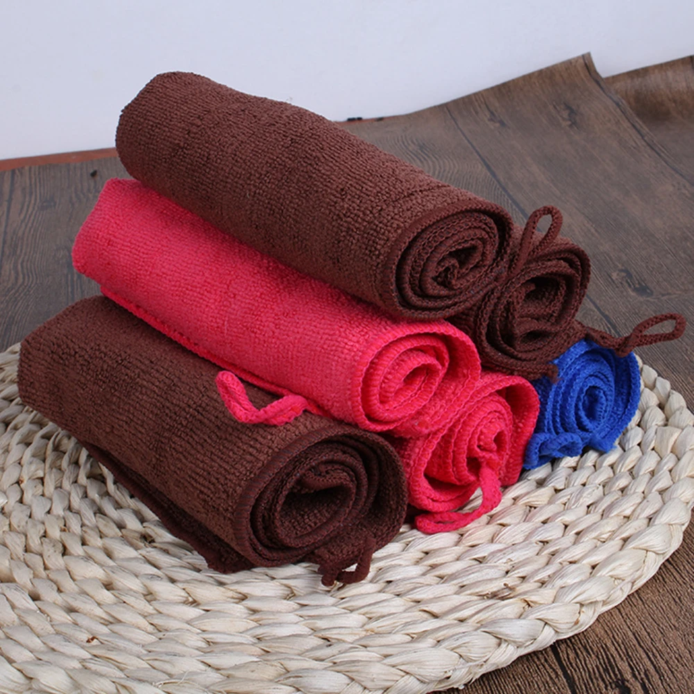 10PCS 30*30cm High quality Efficient Anti-grease Color Dish Cloth Bamboo Fiber Washing Towel Magic Kitchen Cleaning Wiping Rags