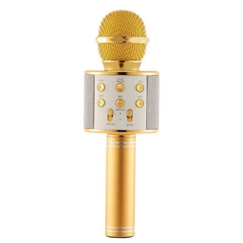 Белый Bluetooth беспроводной микрофон WS-858 портативное караоке Mic USB КТВ плеер Bluetooth динамик Запись музыки микрофоны WS858 - Цвет: Белый