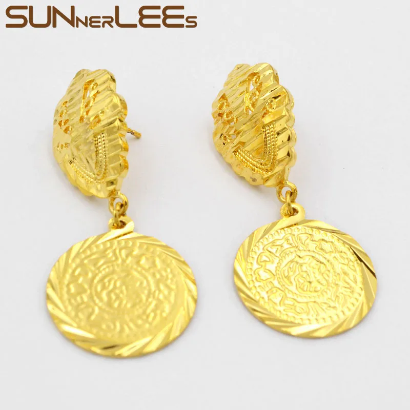 SUNNERLEES модные ювелирные изделия для женщин и девочек серьги-подвески золотого