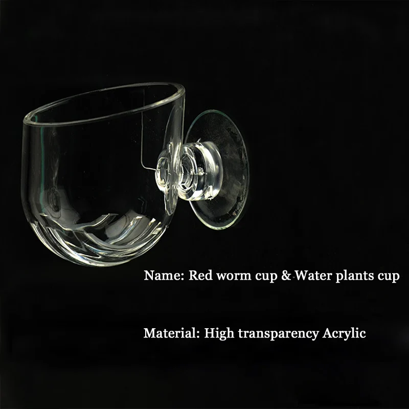 Высокой прозрачности акриловый чашка с красными червями для аквариума кормления