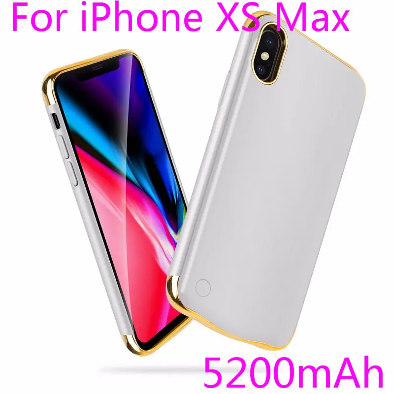 Тонкий противоударный чехол для зарядного устройства для iPhone XR XS Max, перезаряжаемый внешний аккумулятор для iPhone X XS, чехол для зарядки - Цвет: IXS Max-Silver