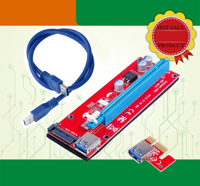 USB 3.0 PCI-E Express 1x to16x Extender Riser Card Adapter with 60cm extender cablefor bitcoin mining device | Компьютеры и офис