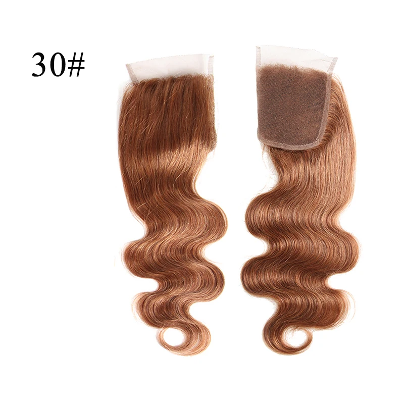 AddBeauty 4x4 кружева закрытие тела волна Remy бразильский свободный средний часть