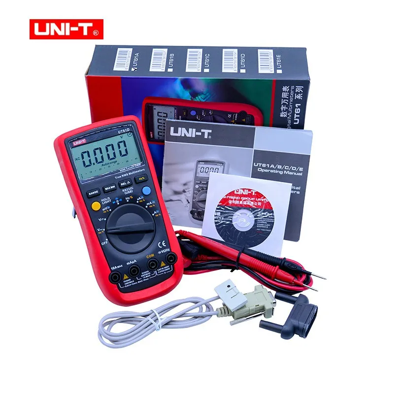 

Digital Multimeter UNI-T UT61D True RMS Auto Range 6000 Counts Modern Digital Multimeters ACDC Meter CD Backlight