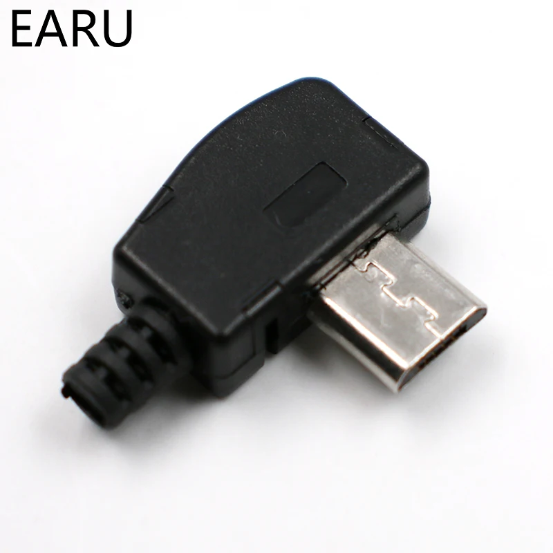 10 компл./лот Micro 5P USB штекер Тип припоя Хвостовая зарядка вилка 90 градусов