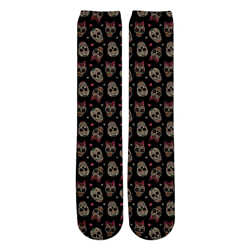 Носки мужские/женские винтажные с 3d рисунком черепа смешные Смешные в стиле панк