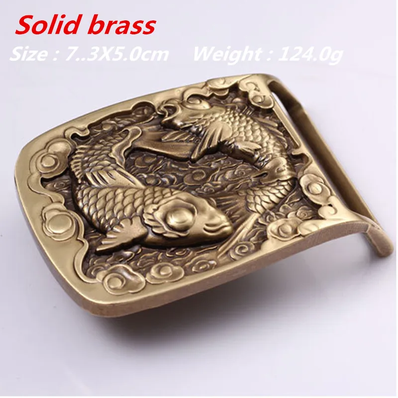 Retail New Style High Quality Solid brass Cool 3D Fish Belt Buckle Fit 4cm Wide belt Fashion Men Women Jeans accessories | Дом и сад