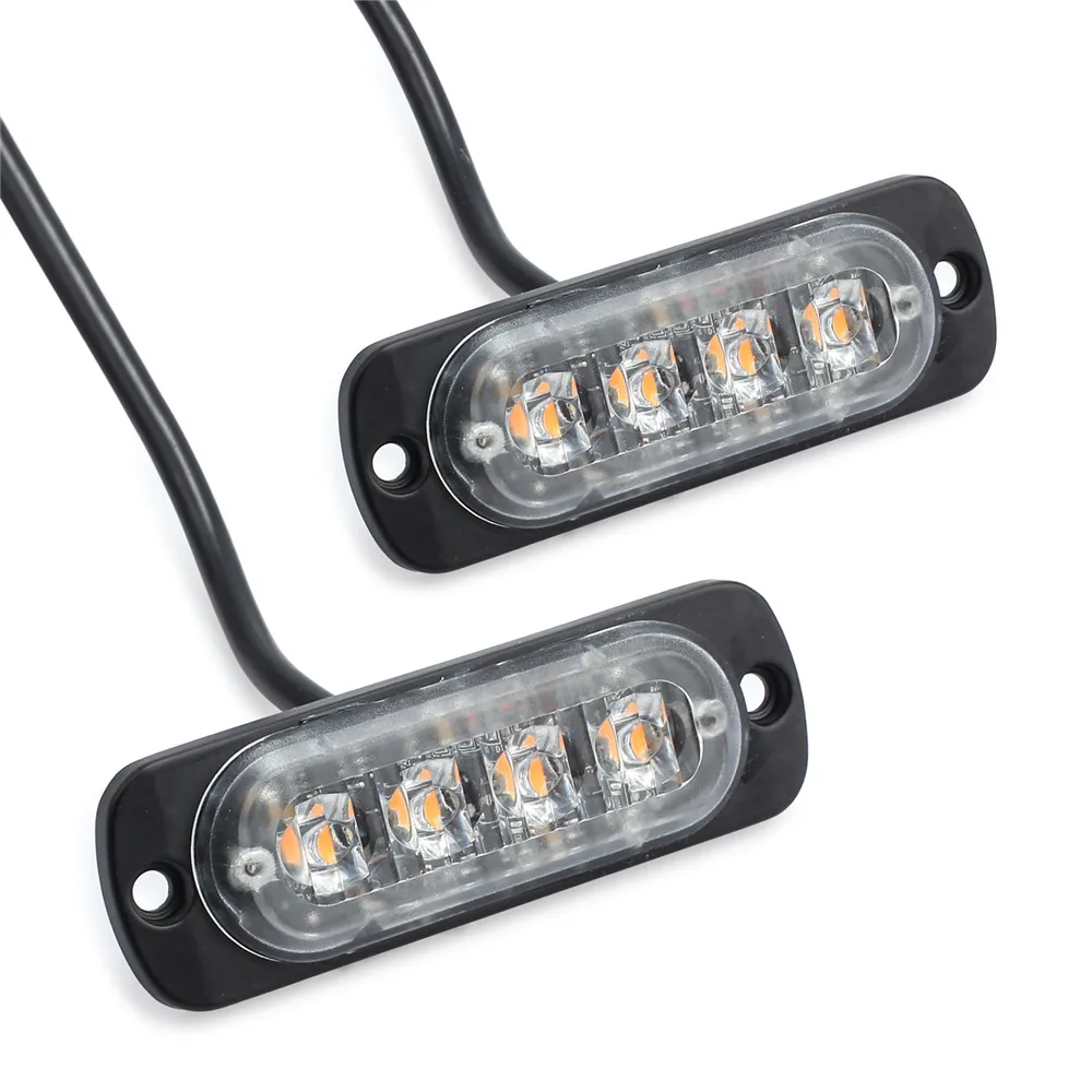 2 шт. 4LED релаксирующие огни 18 мигающих узоров Янтарный автомобиль грузовик
