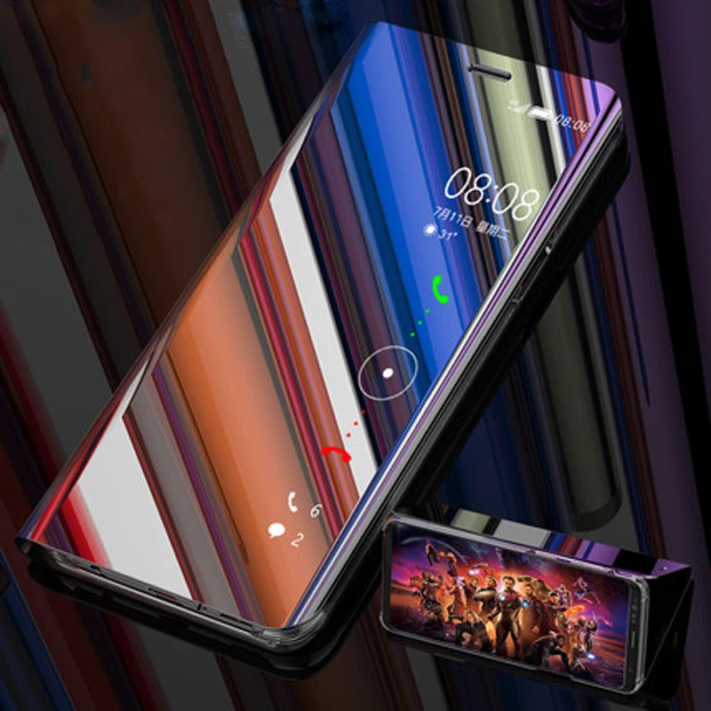 Зеркальный прозрачный флип чехол для Huawei Mate 20 Lite Pro P smart Plus смартфона P20 lite Nova 3 3i