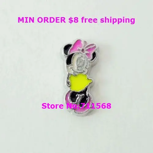 Минни плавающие прелести с Микки Маусом и Маус комплект движущийся медальон