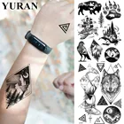Черные алмазные горные мужские наручные татуировки Временные женские Черепаховые боди татуировки на руке водонепроницаемые самоклеющиеся поддельные тату-наклейки