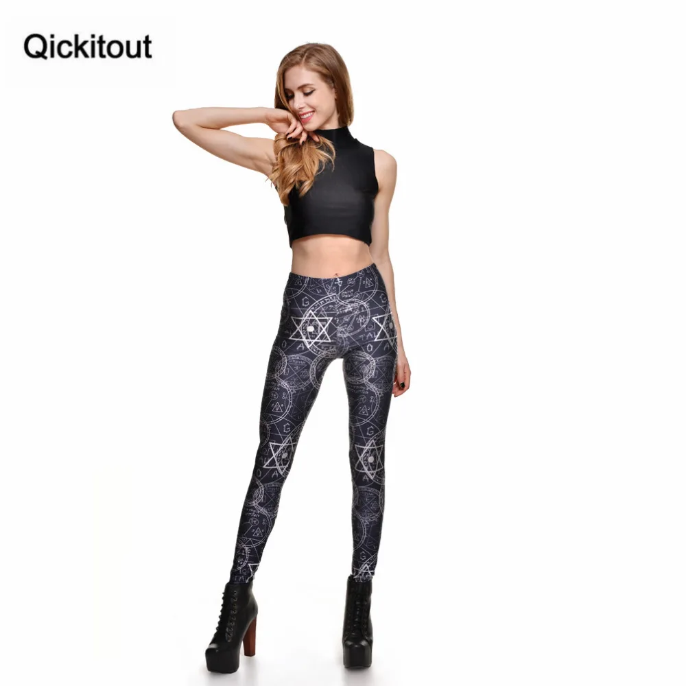Qickitout леггинсы 2016 новые сексуальные модные женские для фитнеса цифровые