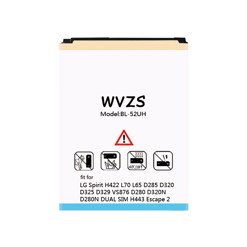 Wvzs 3700 мА/ч Батарея BL-52UH для LG Spirit H422 D280N D285 D320 D325 DUAL SIM H443 Escape 2 VS876 L65 L70 MS323 батареи |