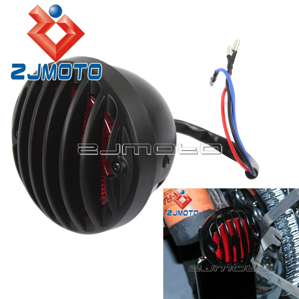 

Black "Rodder" Finned Tail Light Red For Harley Brake Light Tail Light Bobber Chopper Rat Hot Rod DUO Style