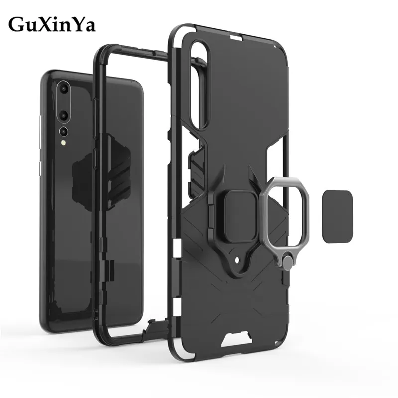 Guxinya Phone Cases For Huawei P20 Pro Case Luxury Armor Magnetic Ring Cover Plus / Funda | Мобильные телефоны и