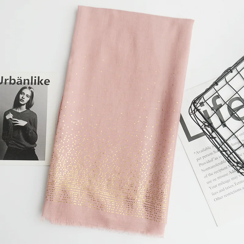 Женские Геометрические шарфы с тройником гладкий Золотой блестящий шарф простой