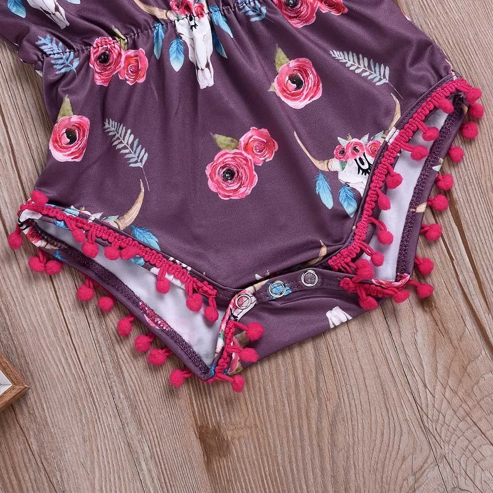 2019 модная летняя одежда для детей комплект новорожденных детский GirlsFloral детская