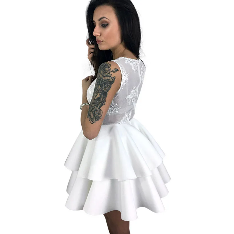 Белый кружево слоистых миниатюрная фигуркf фигуристка Леди Лето рукавов