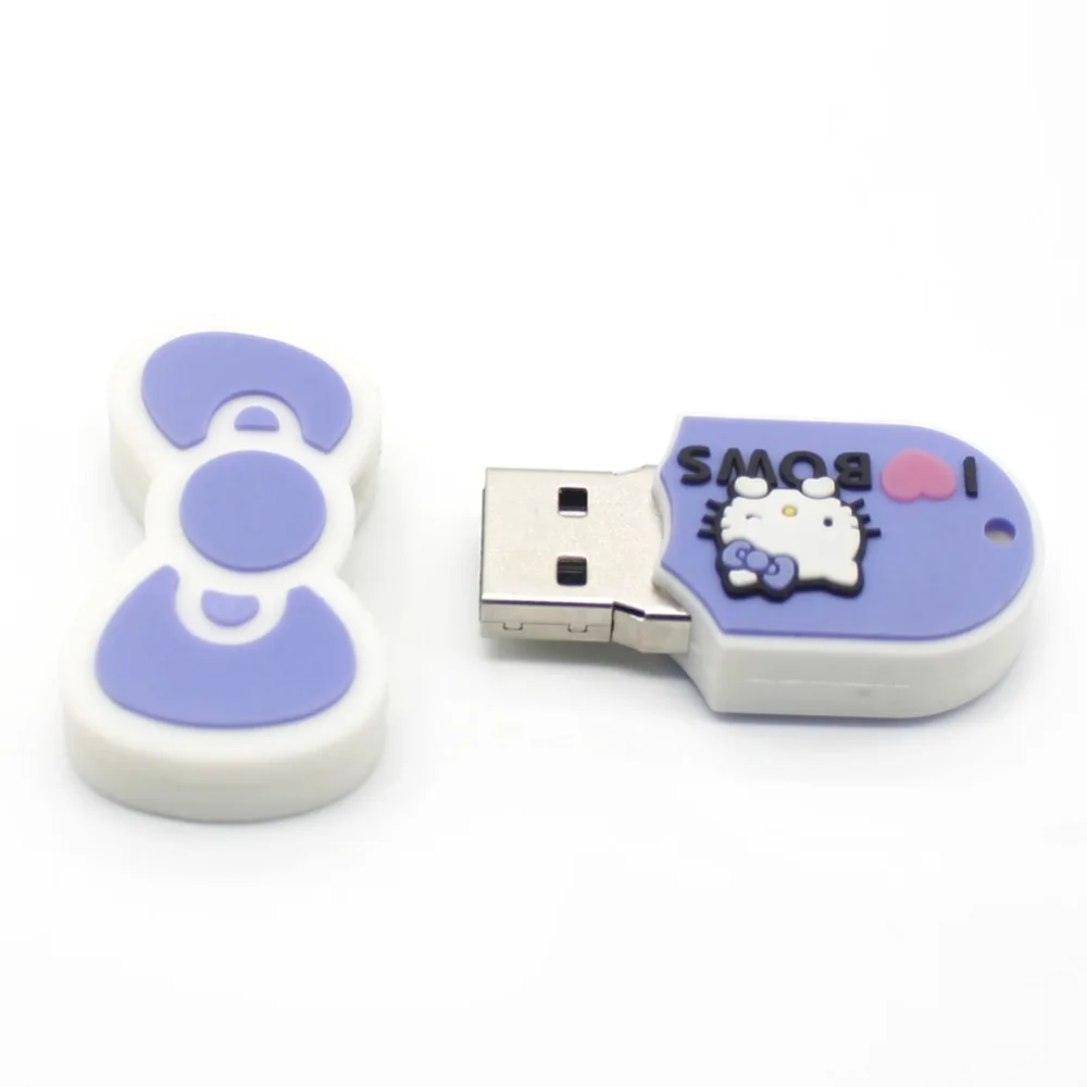 USB флеш накопитель Kitty Cat с бантом 32 ГБ 16 128 м 4 8 64 ГБ|USB флэш-накопители| |
