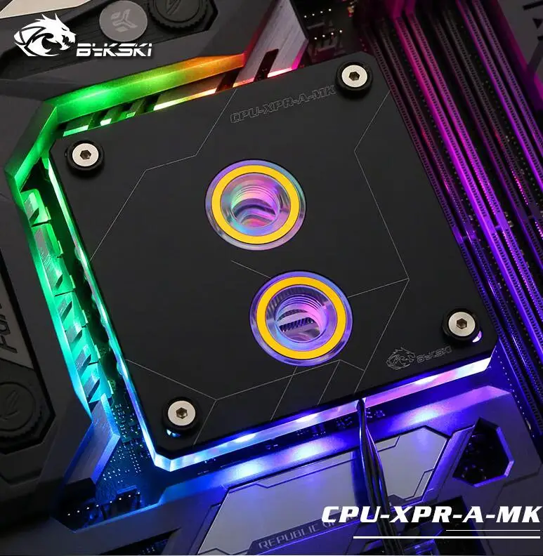 CPU-XPR-A-MK-Black Bykski cpu водный блок для INTEL LGA1150 1151 1155 1156 2011 2066X99 I7 RGB светильник с поддержкой 5 в 3PIN GND коннектор к материнской плате - Цвет лезвия: CPU-XPR-A-MK-Black