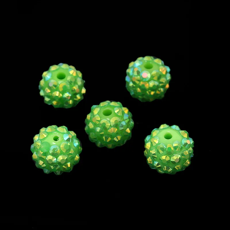 NiceBeads 10 шт. 14 мм AB цветные бусины со стразами из смолы для женщин браслет ожерелье