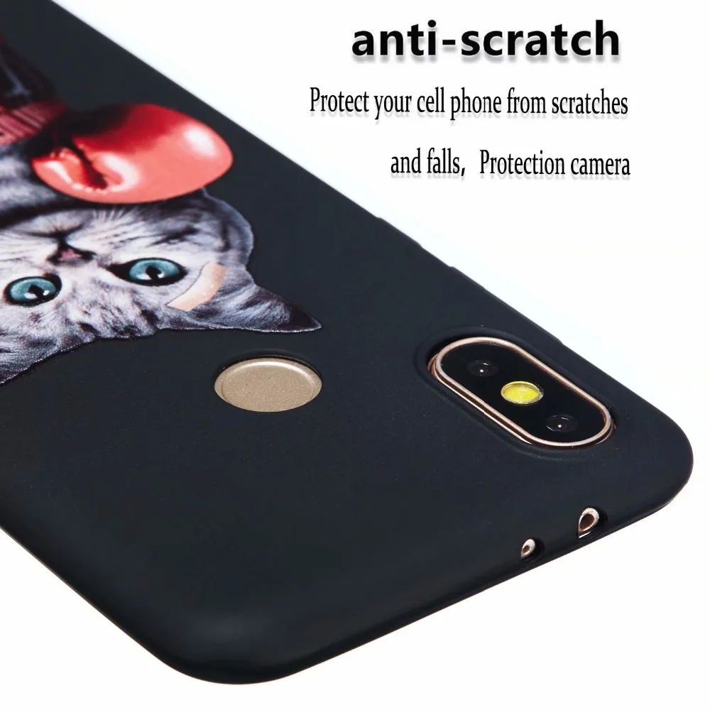 Cartoon Boxing Cat Pattern Matte soft tpu Case for Xiaomi Redmi Note 7 6pro mi 8pro mi9 Phone Cover xiaomi case |