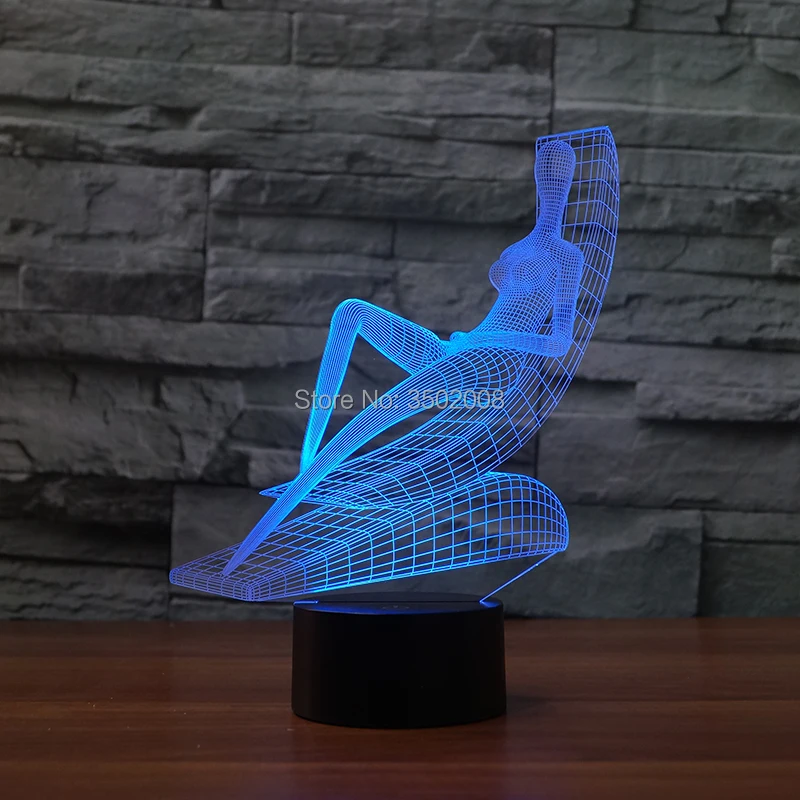 Креативный дизайн формы для пляжного загара 3D ночник 7 меняющихся цветов
