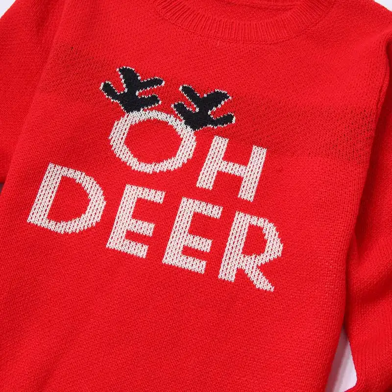 Oh Deer/праздничный семейный удобный свитер хлопковый осенний Рождественский с
