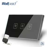 3 gang 2 way remote switch 11872mm us wallpad black glass rf broadlink wifi support 3 gang 2 way remote double control switch