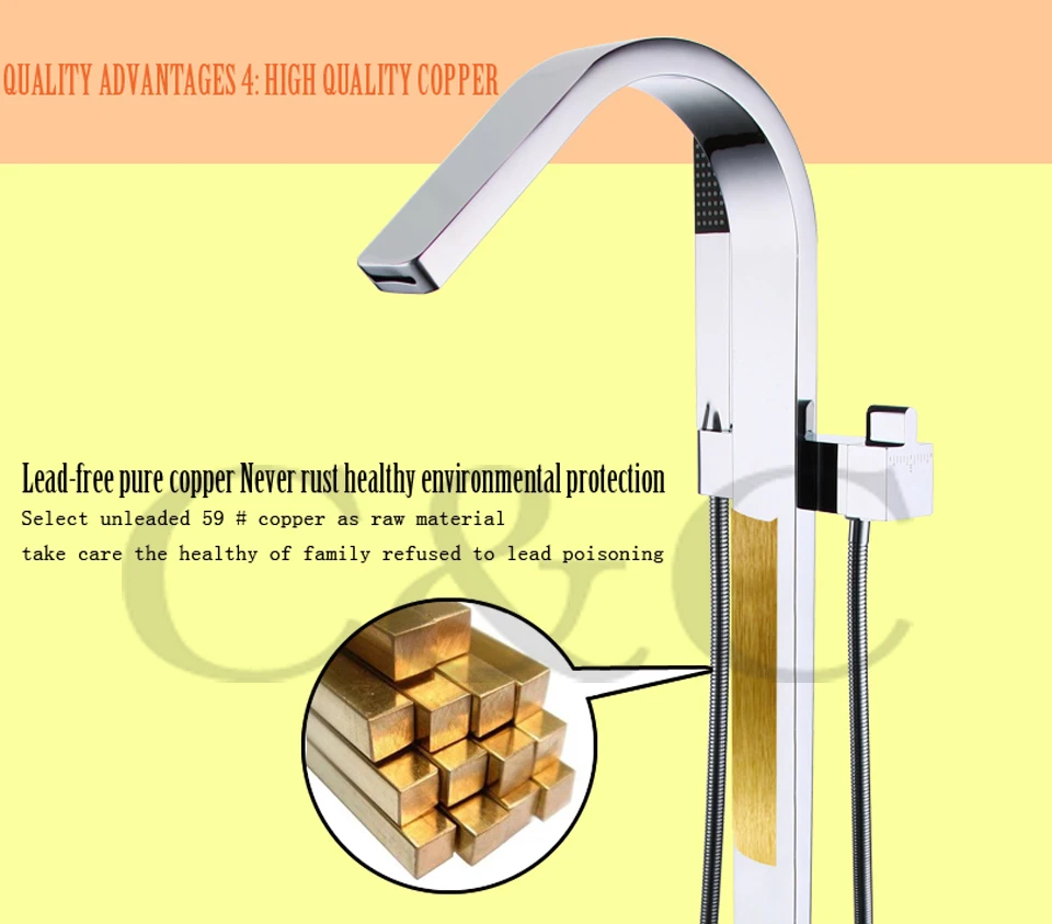 Большой поток воды Легкая установка со встроенной коробкой для ванной водопад