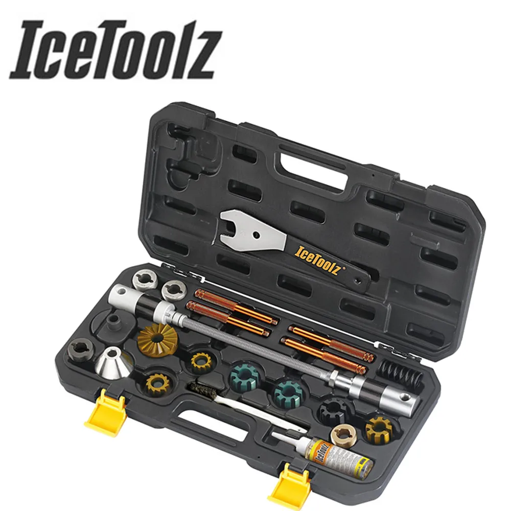 Комплект инструментов для велосипеда Icetoolz E185 BB, набор нарезающих и наголовных трубок, набор инструментов для горного велосипеда