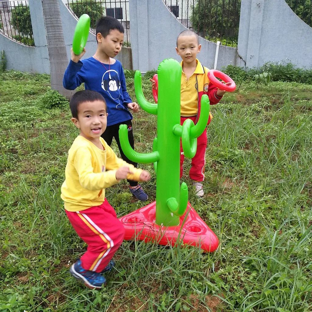 

110cm CACTUS INFLATABLE RING TOSS GAME Summer Sand Beach Toys For Children Adult Lawn Water Party Pool & Accessories boia 6.10