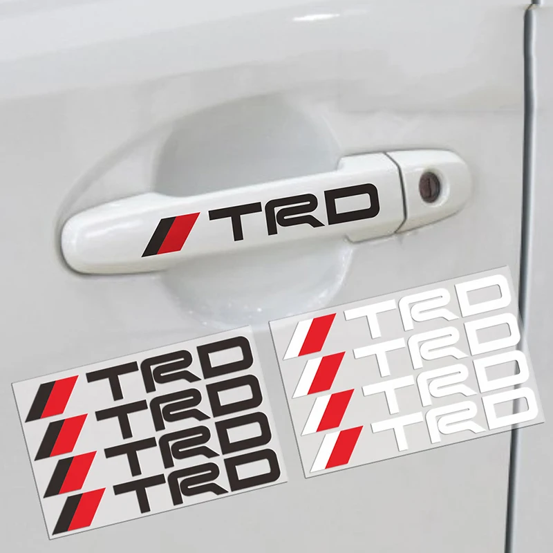 4 шт. автомобильный Стайлинг Логотип TRD дверные ручки светоотражающие