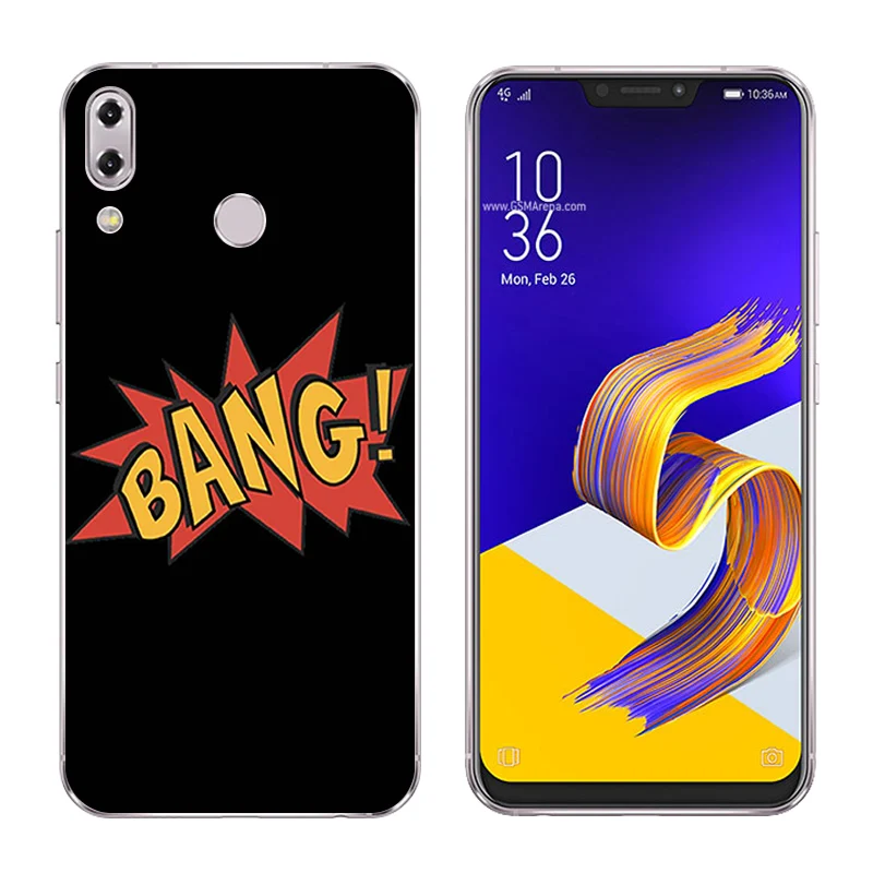 6 2 дюйма для Asus Zenfone 5z ZS620KL чехлы телефонов 5 ZE620KL черная с буквенным принтом Мягкая