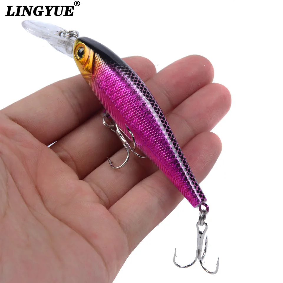 LINGYUE Рыболовная Приманка Minnow 10 см 9 4 г Твердый воблер Crankbait 3D глаза искусственная