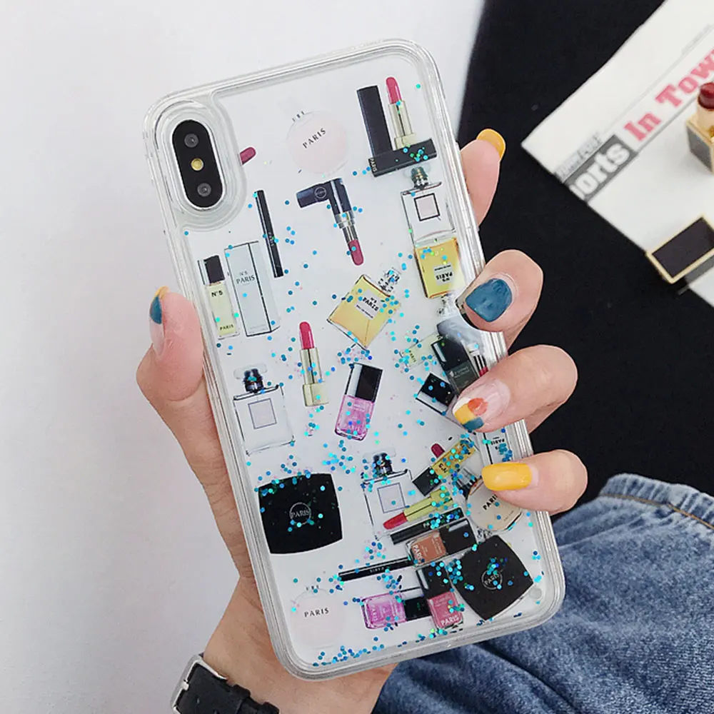 Glitter Liquid Case For iPhone XS Max X XR 7 7Plus 8 8Plus 6 S 6S Plus Dynamic Cosmetic Icon Quicksand Capinha Phone Fundas |