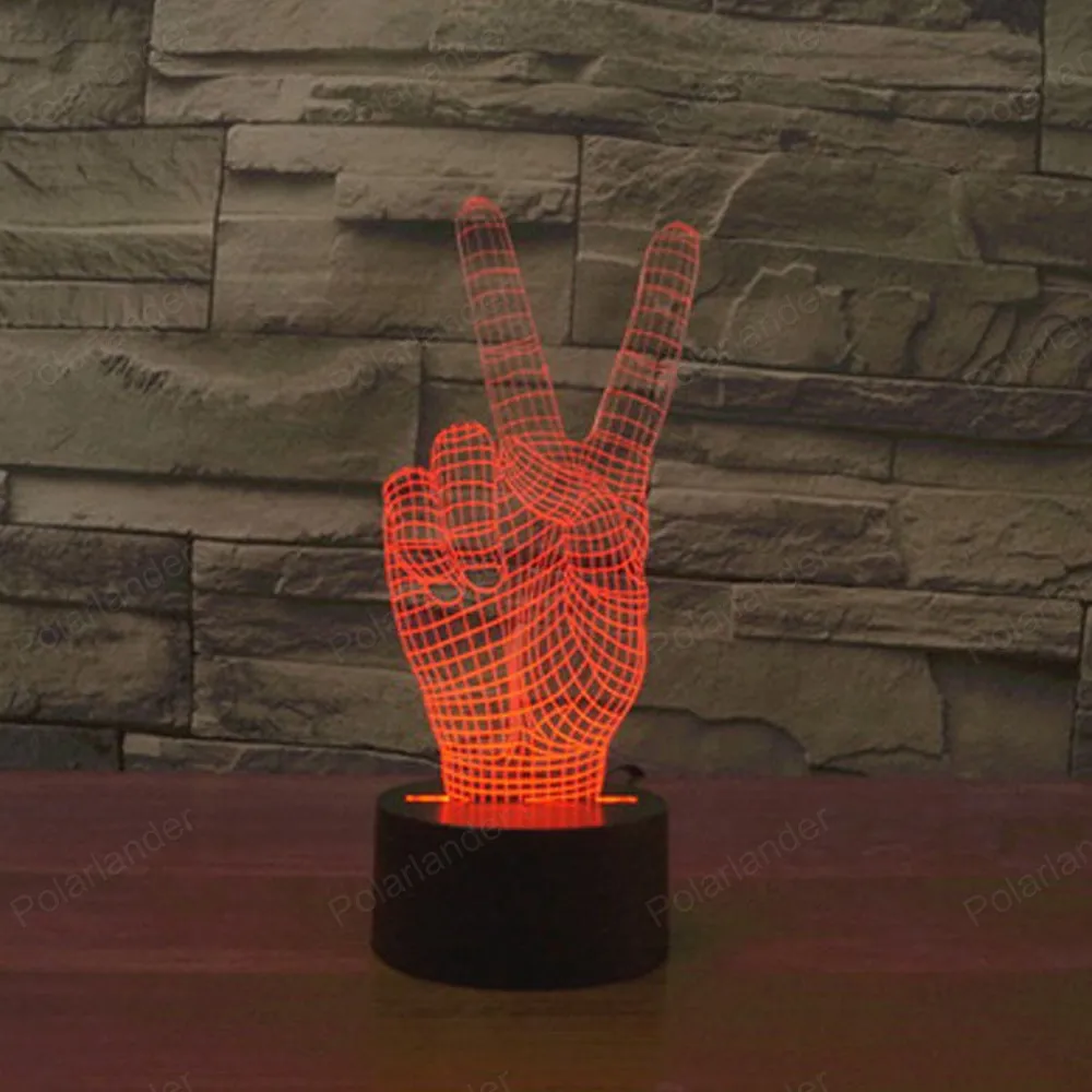 USB победы украшения дома 3D ночник красочные сенсорный светодиодные лампы 7 цветов