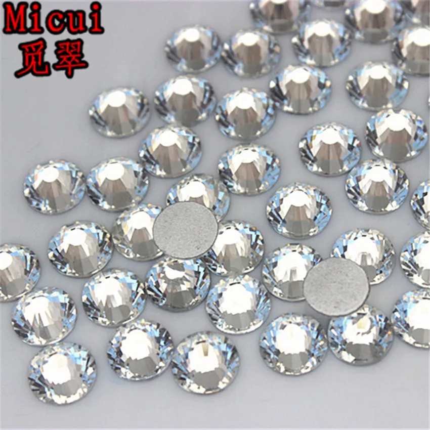 Micui SS3-SS40 Clear Rhinestones Glass Crystal Flat Back Round Nail Art Stones Non Hotfix Strass Crystals for DIY MC993 | Дом и сад
