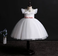 childrens spring summer clothing white pink red ball gown dress kids lace princess mesh evening dresses for girls