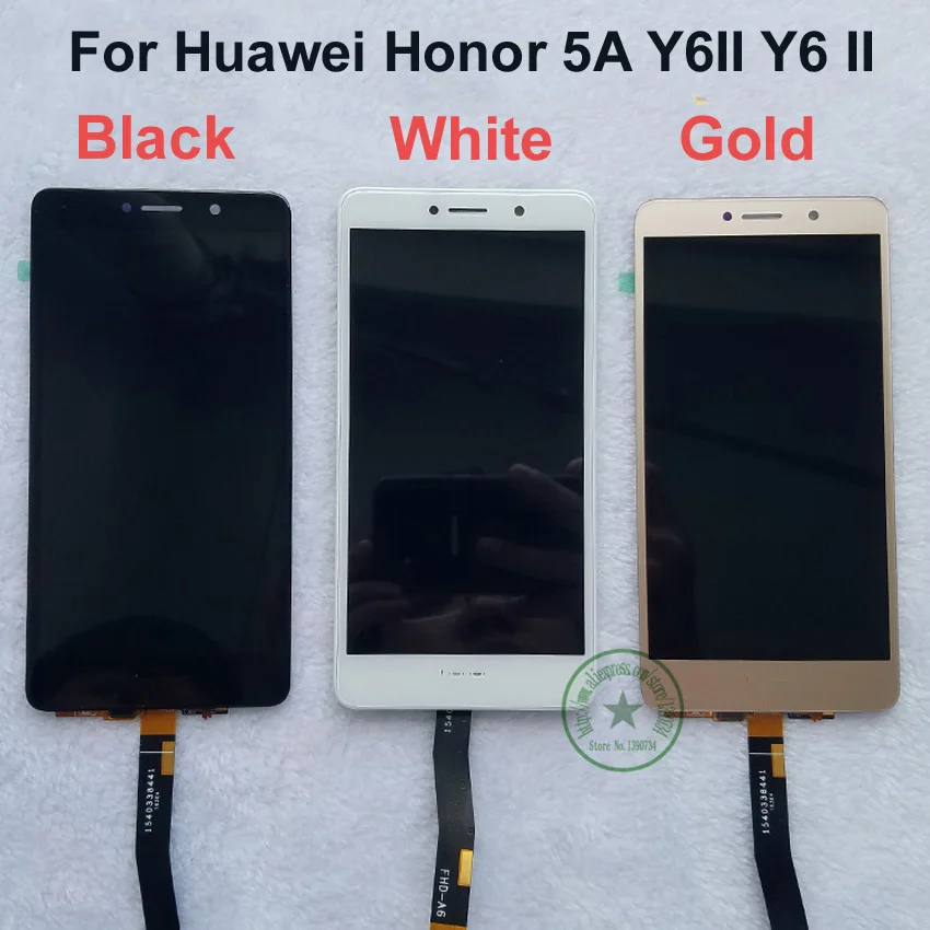 

LTPro 5.5" Black White Gold LCD Display + Touch Screen Digitizer Assembly with Frame For Huawei Honor 5A Y6II Y6 II phone parts