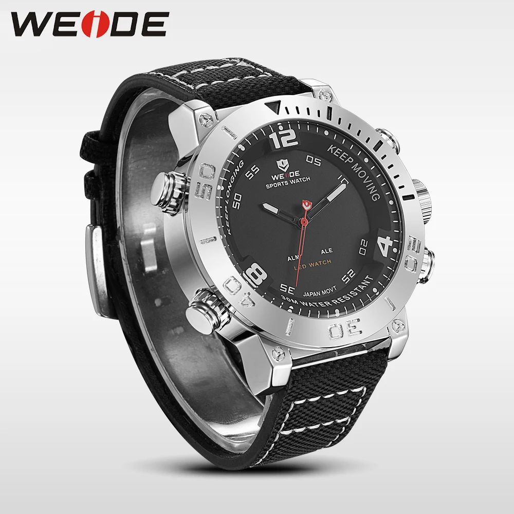WEIDE часы люксовый бренд кварцевые часы спортивные цифровые nylong платье часы модные повседневные водонепроницаемые черные часы с будильником relogio