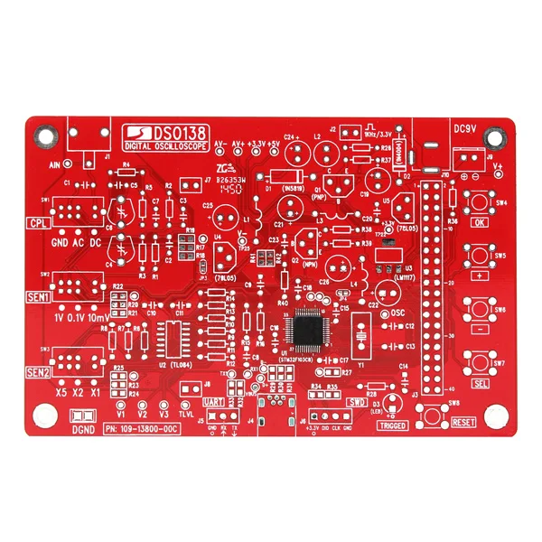 Цифровой осциллограф разборный Комплект сделай сам 200 кГц SMD спаянный 13803K версия