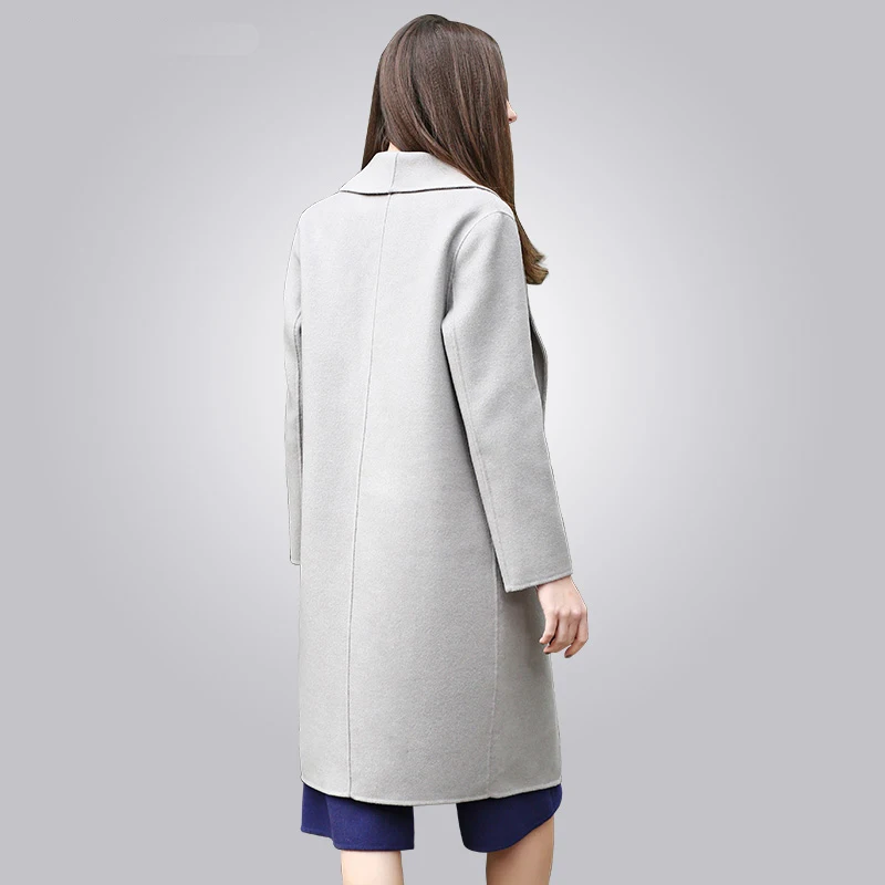 Женский кашемировый Тренч в европейском и американском стиле шерстяное