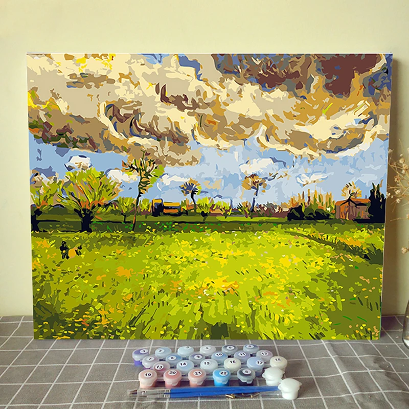 Ван Гог шторм diy живопись по номерам художественная краска декоративный пейзаж